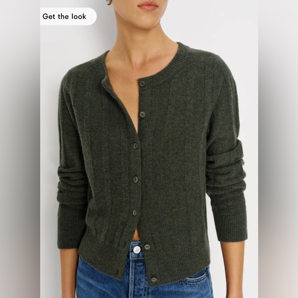 NWT Reformation Hannah Crew Cardigan in Thyme - Picture 4 of 9